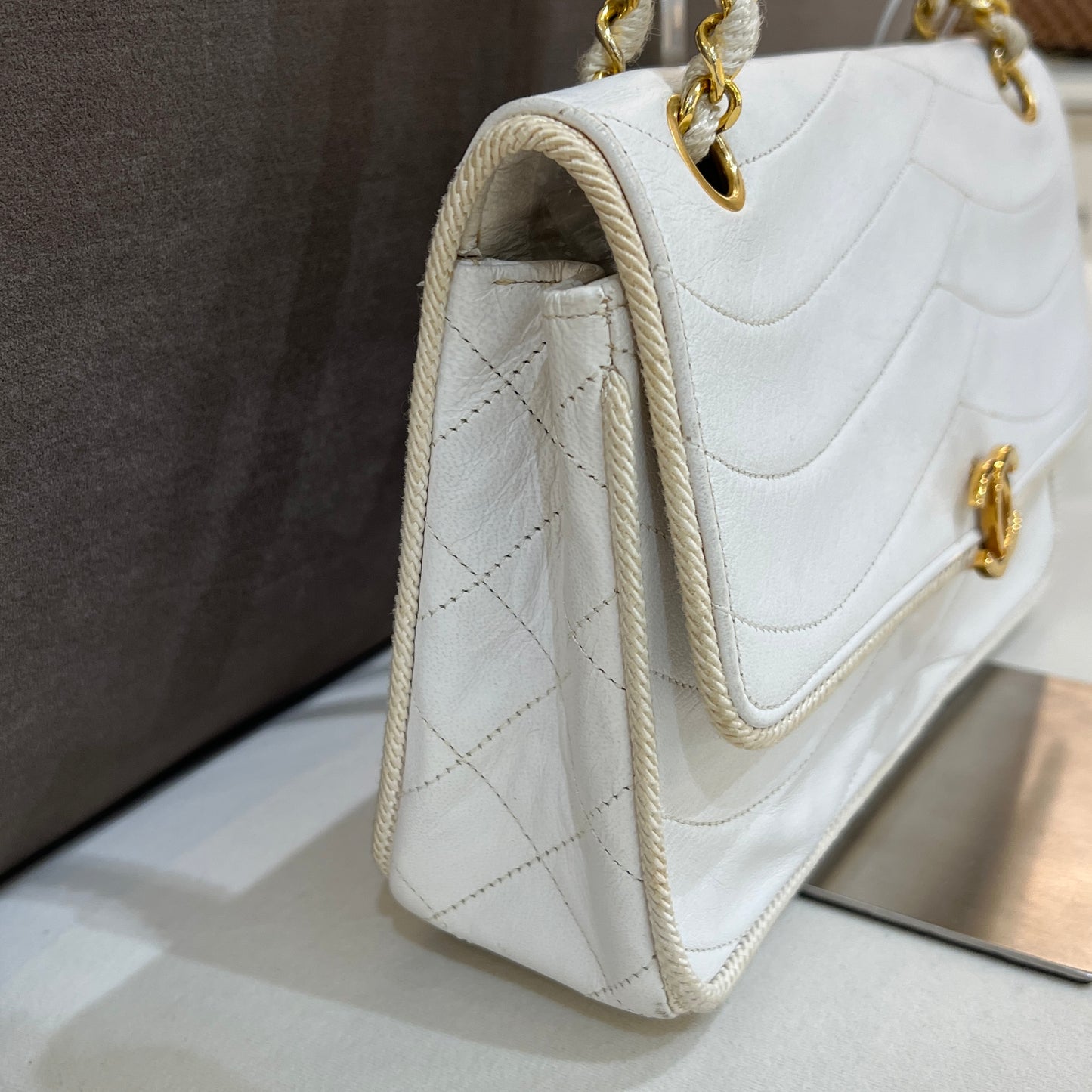 Chanel Shoulder Bag with Wave Stitch