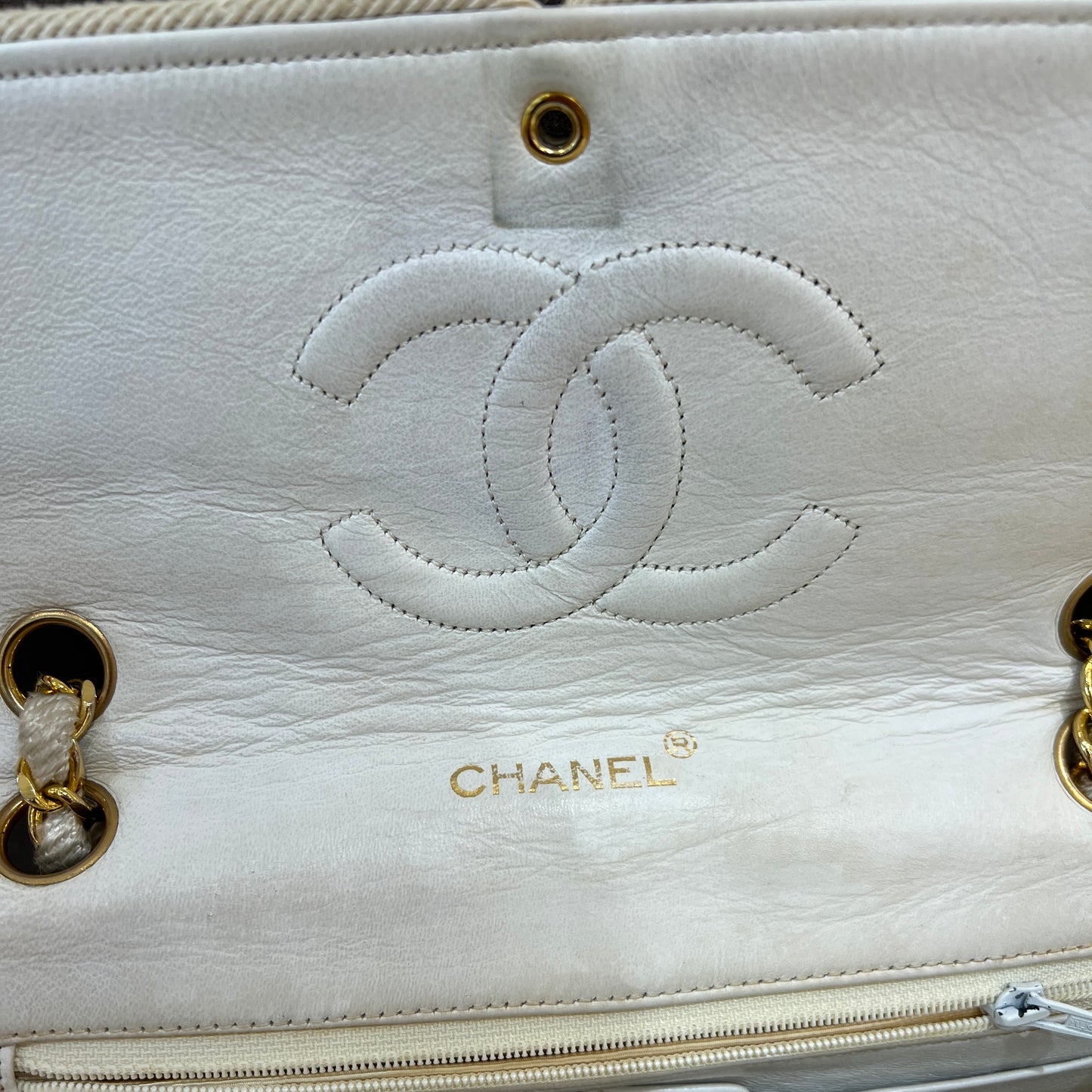 Chanel香奈兒中古波浪縫線單肩包