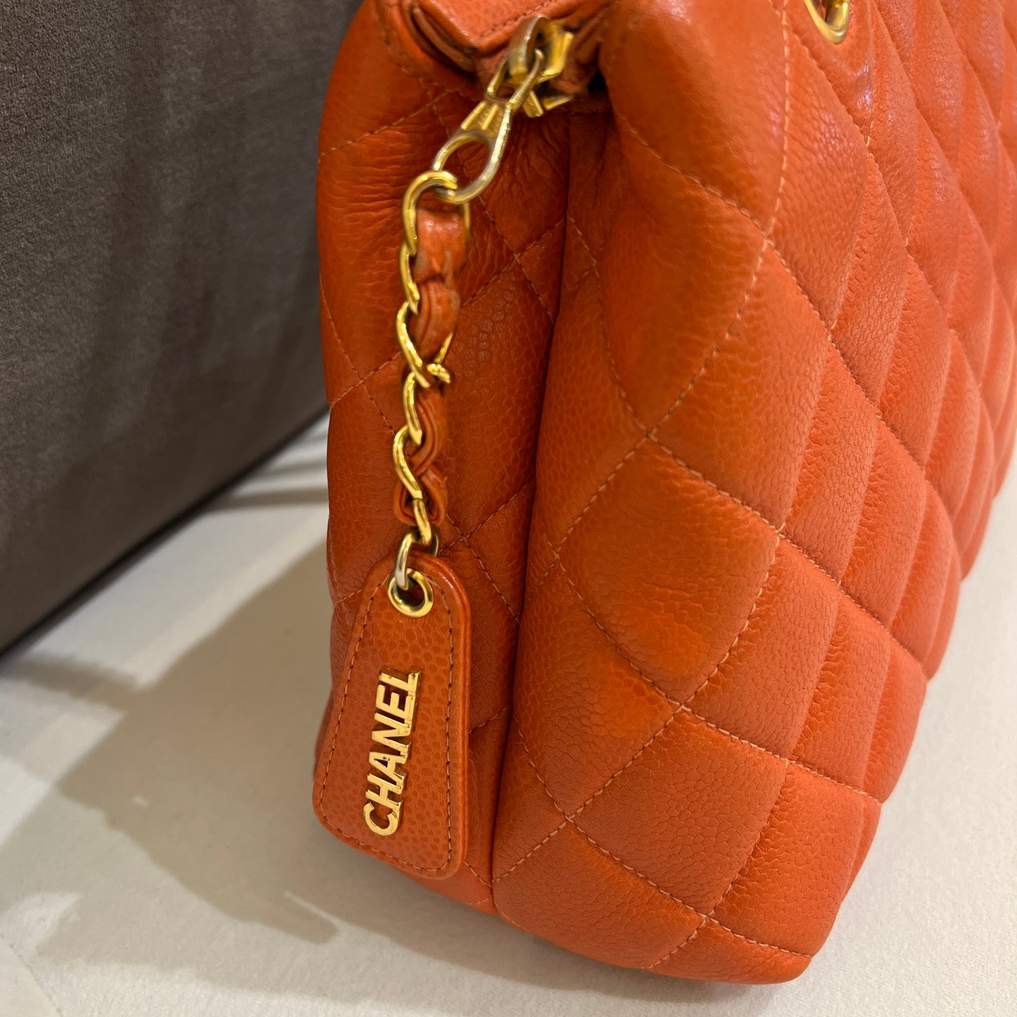 Chanel Handbag Caviar Leather Gold Metal Fittings