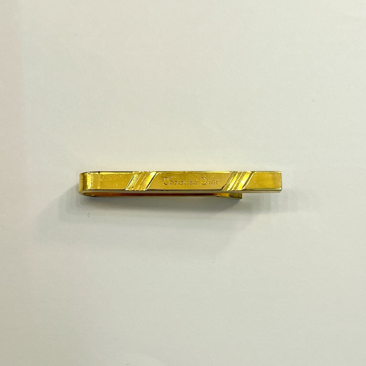 Christian Dior Vintage Logo Golden Tie Clip