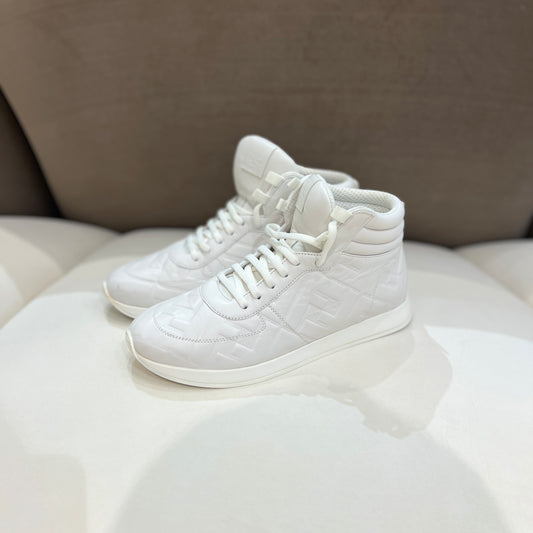 Fendi Vintage White Leather Zucca Sneaker