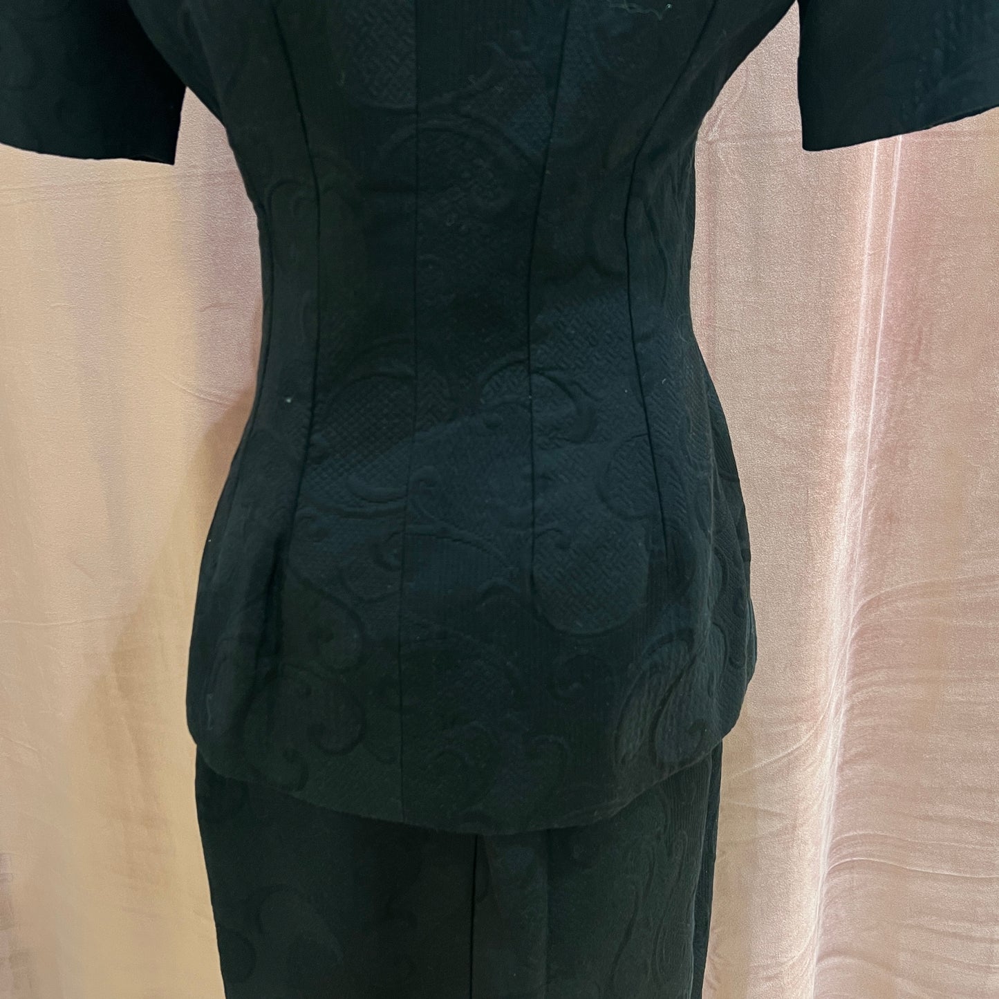 Christian Dior Vintage Black Cotton Skirt Suit