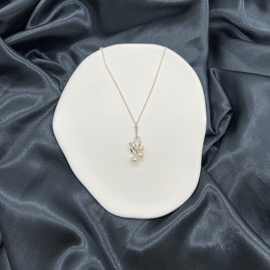 Mikimoto Pearl &Silver Necklace