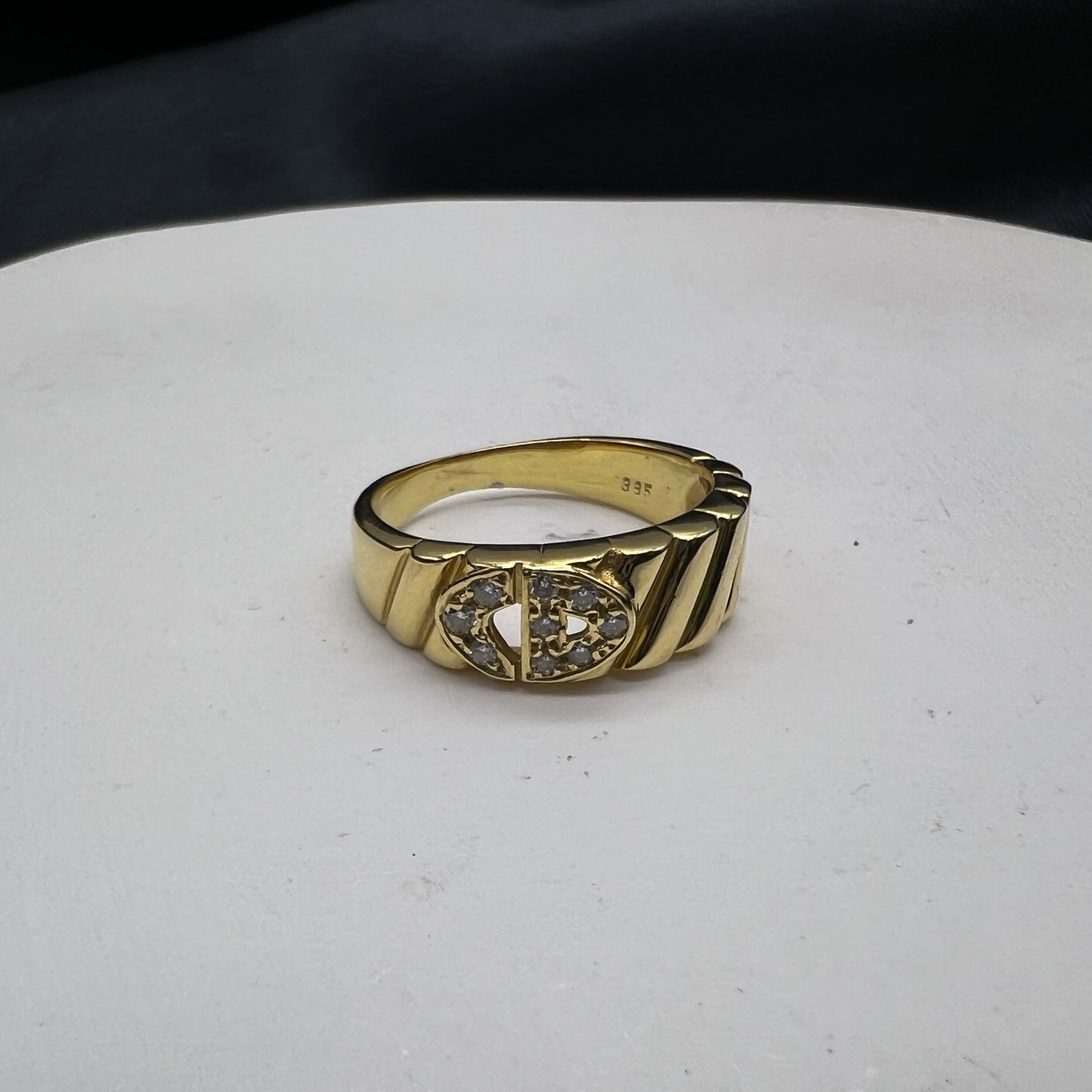 Christian Dior Vintage CD Logo Diamond 18K Ring #9