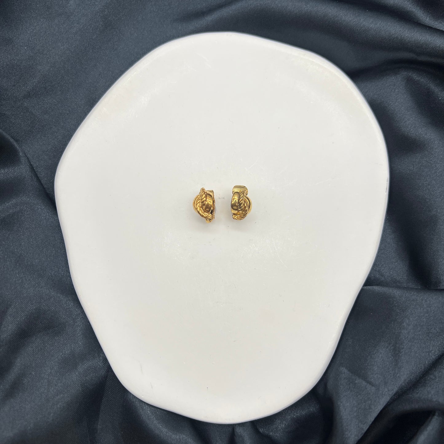 Christian Dior Vintage Twist Golden Clip-On Earrings