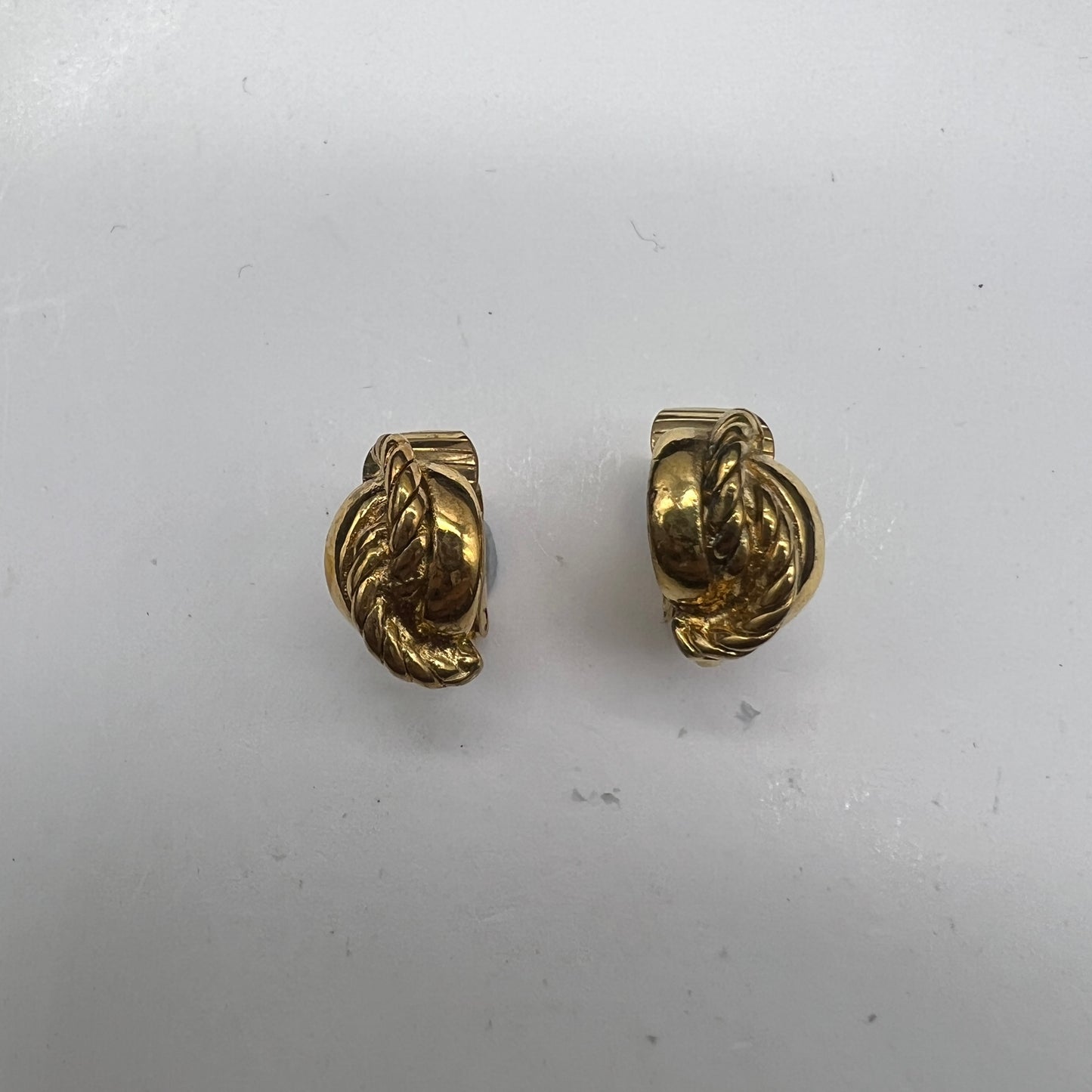 Christian Dior Vintage Twist Golden Clip-On Earrings