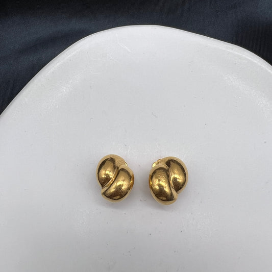 Christian Dior Vintage Golden Clip-On Earrings