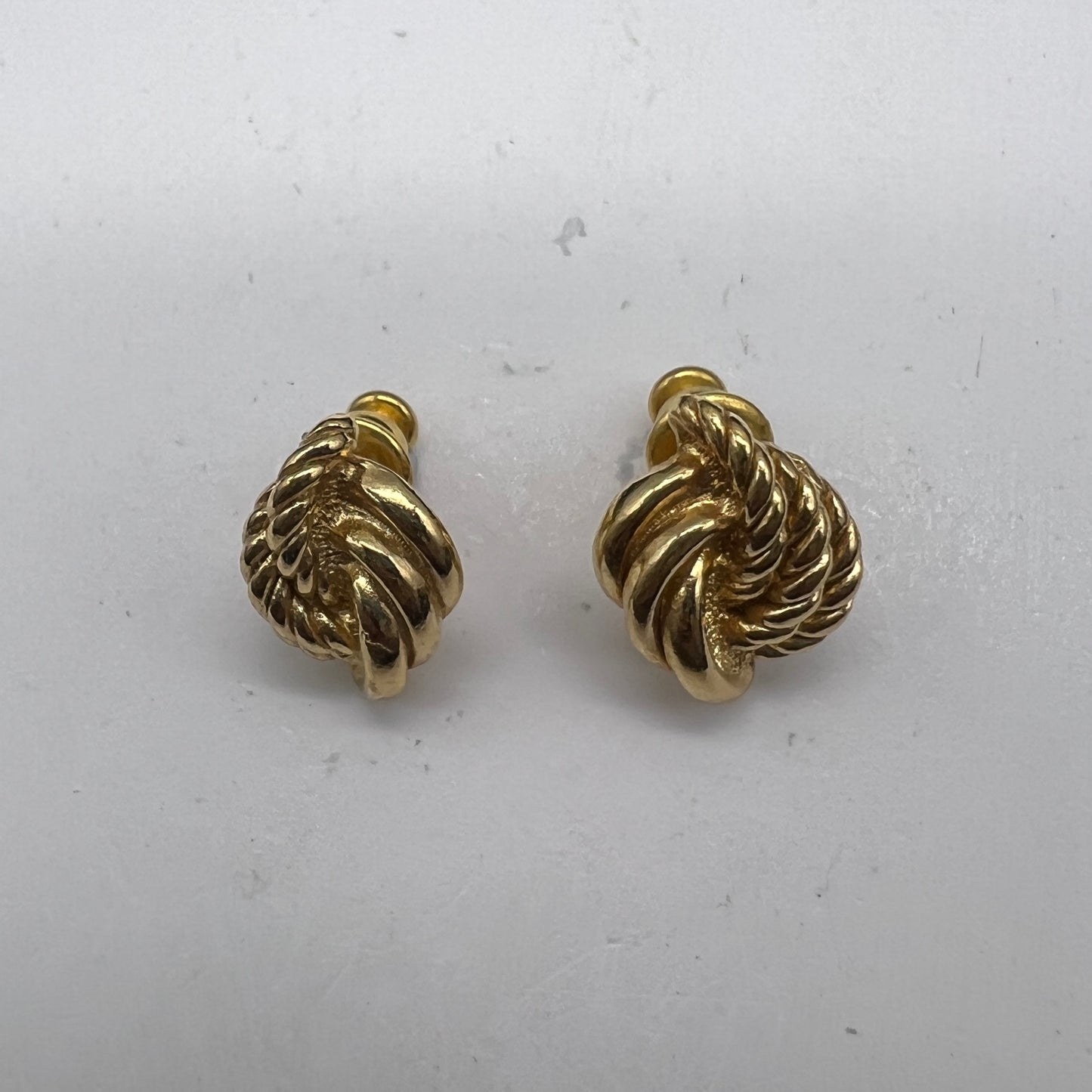 Christian Dior Vintage Golden Twisted Earrings