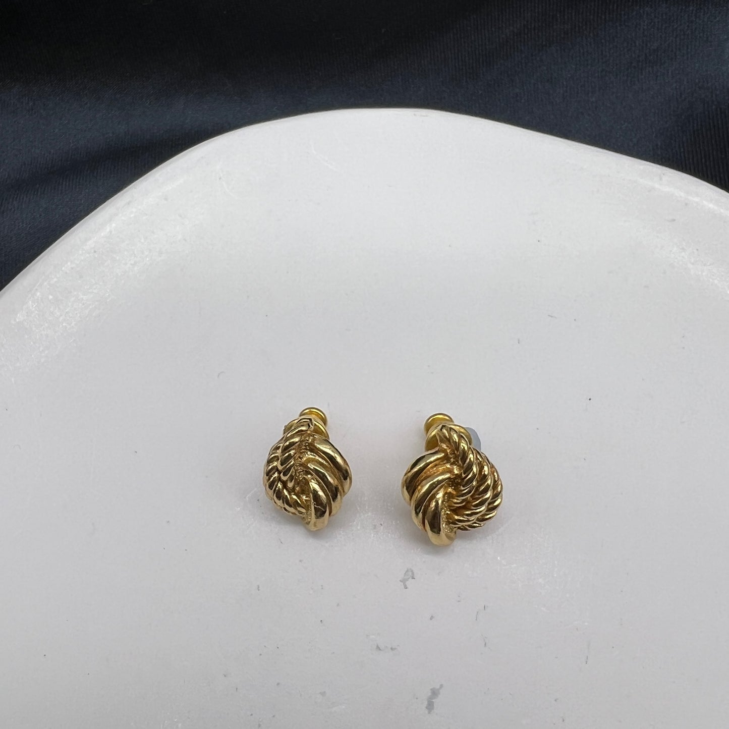 Christian Dior Vintage Golden Twisted Earrings