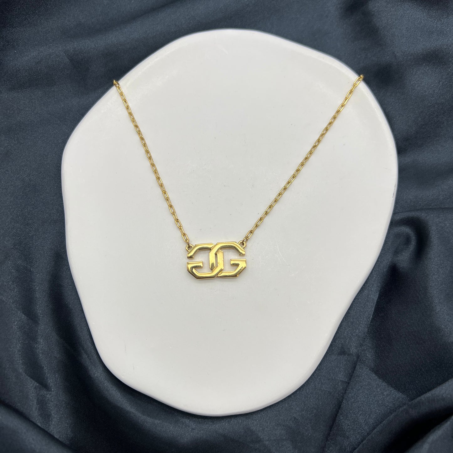 Givenchy Vintage Gg Logo Golden Necklace