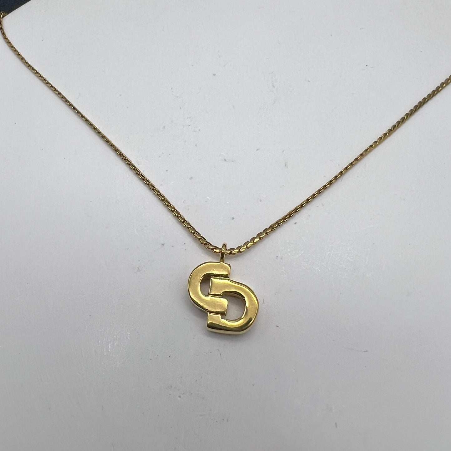 Christian Dior Vintage Golden CD Logo Necklace