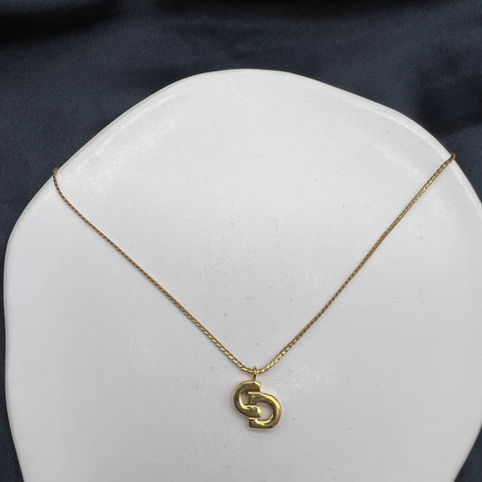 Christian Dior Vintage Golden CD Logo Necklace