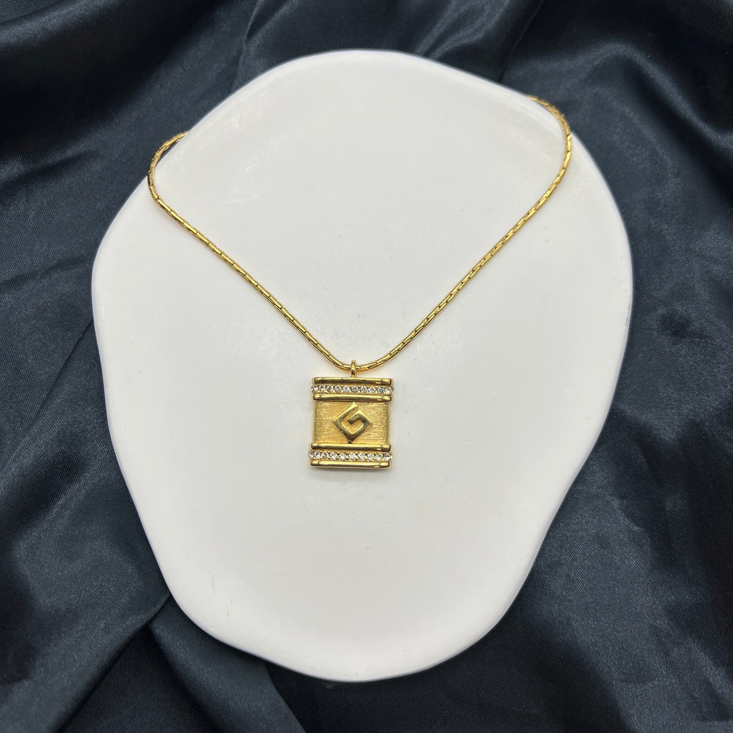 Givenchy Vintage G Logo Golden Necklace,