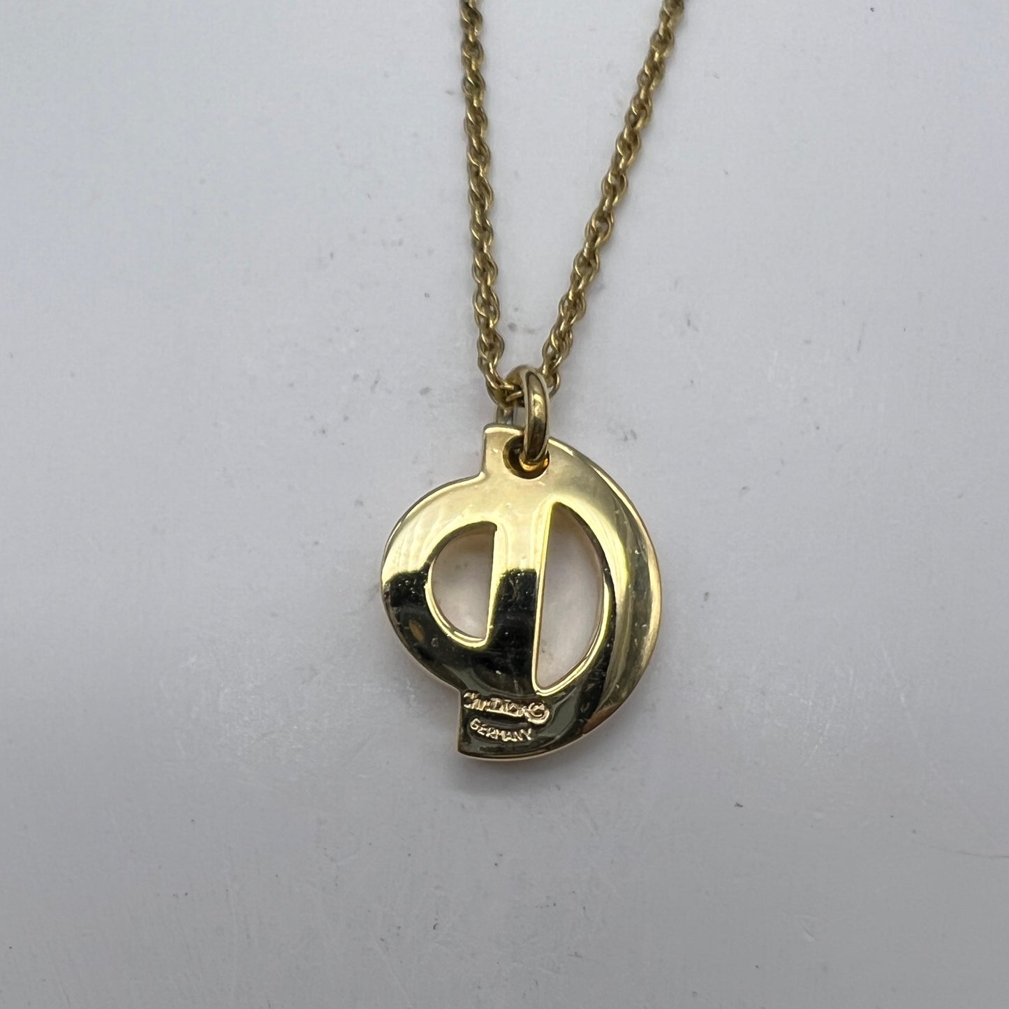 Christian Dior Vintage CD Logo Golden Necklace