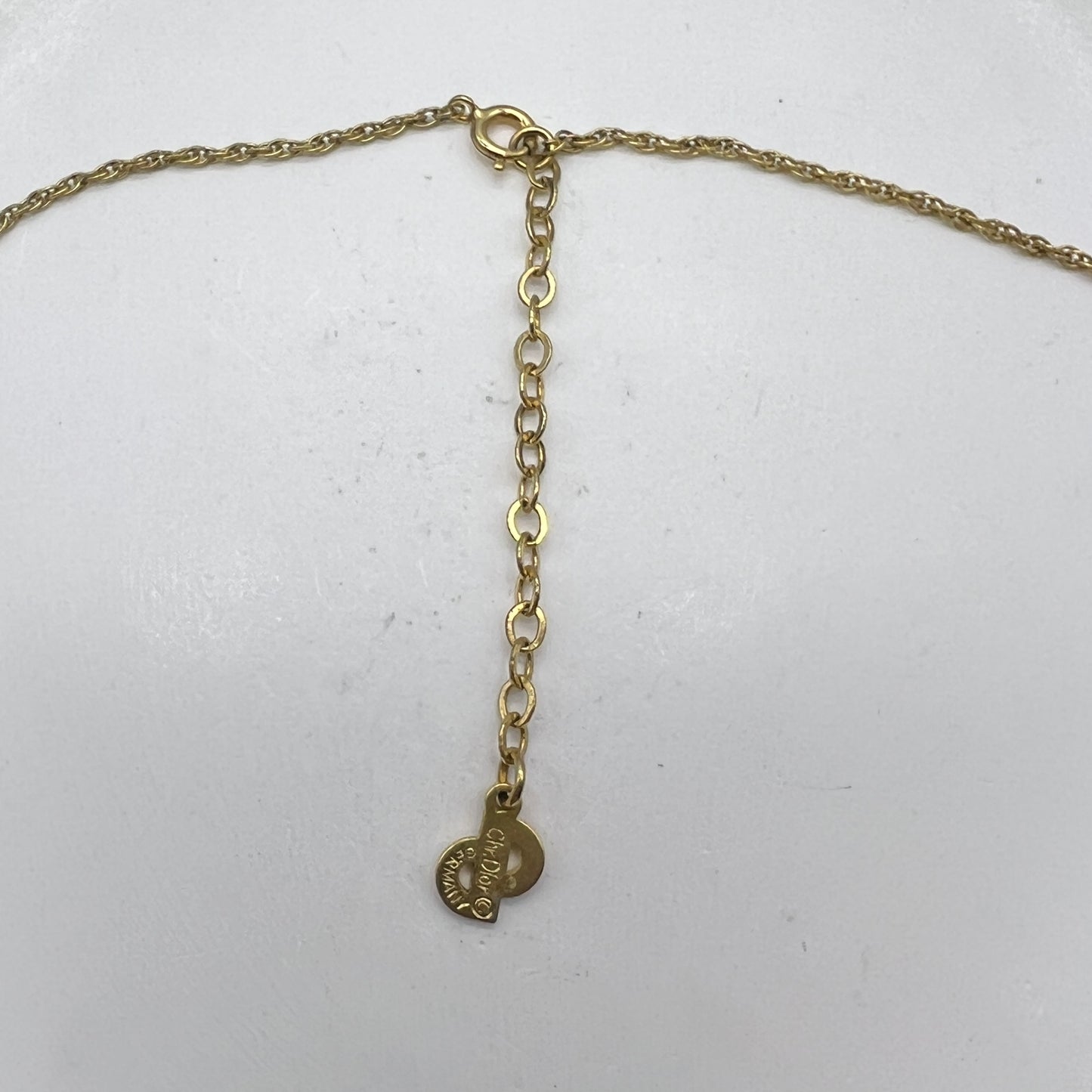 Christian Dior Vintage CD Logo Golden Necklace