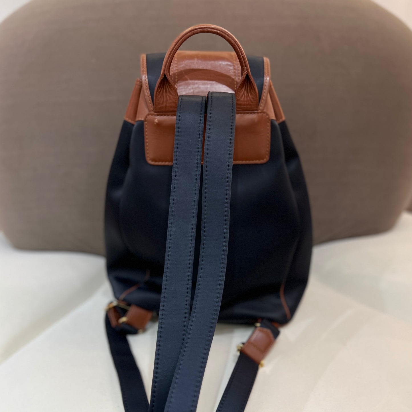 Yves Saint Laurent Y Line  Nylon Leather Backpack