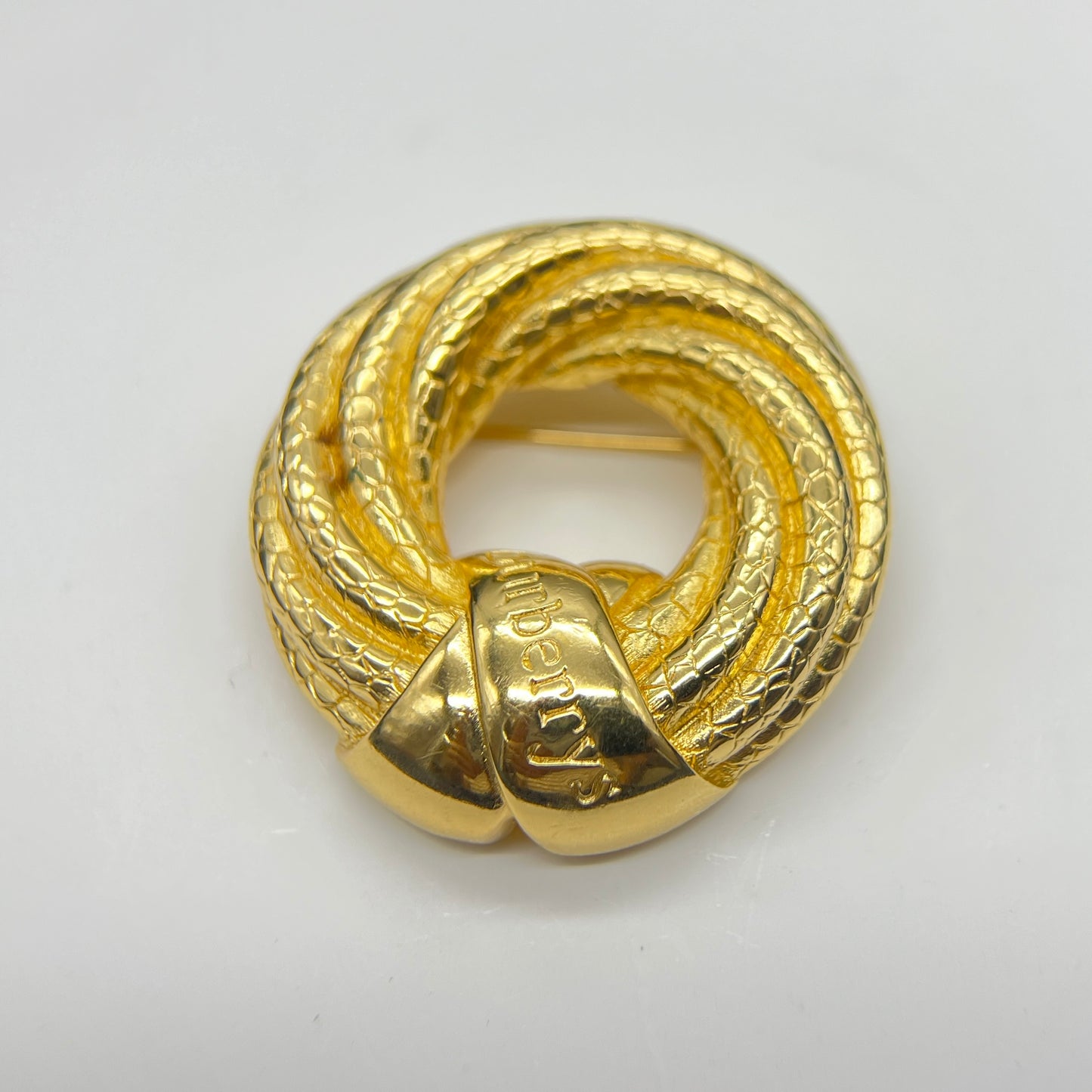 Burberry Gold Twist Circle Brooch