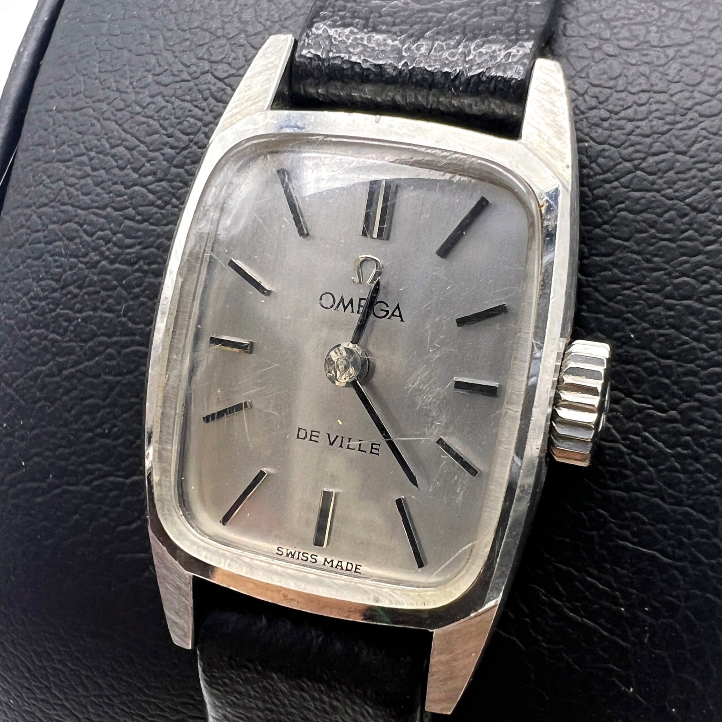 Omega Vintage De Ville Silver Face Ladies Mini Watch