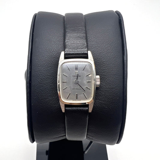 Omega Vintage De Ville Silver Face Ladies Mini Watch