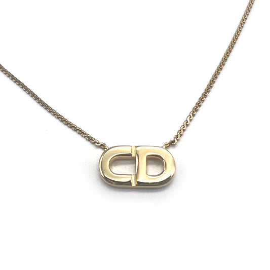 Christian Dior Vintage CD Logo Golden Necklace