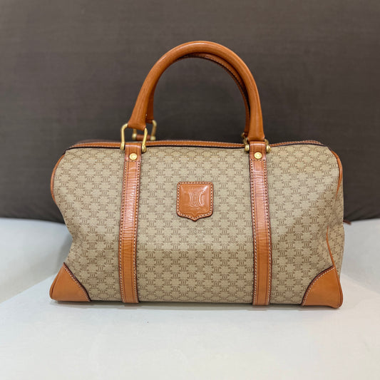 Celine Triomphe Macadam Pattern Boston Bag