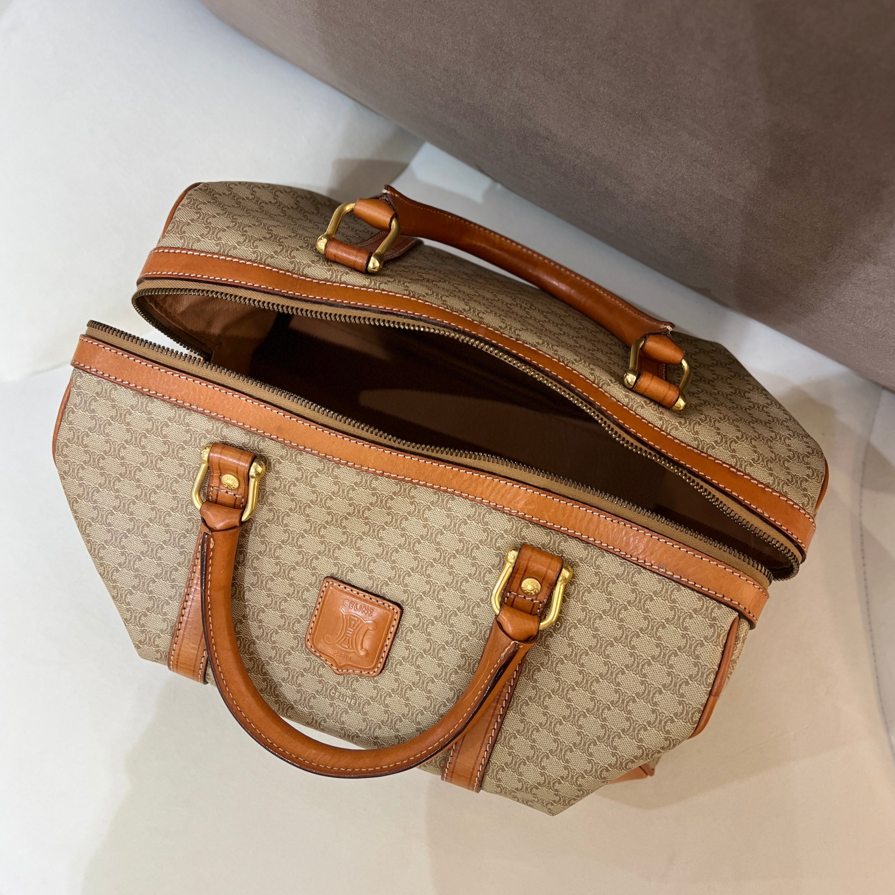 Celine Triomphe Macadam Pattern Boston Bag diorellame