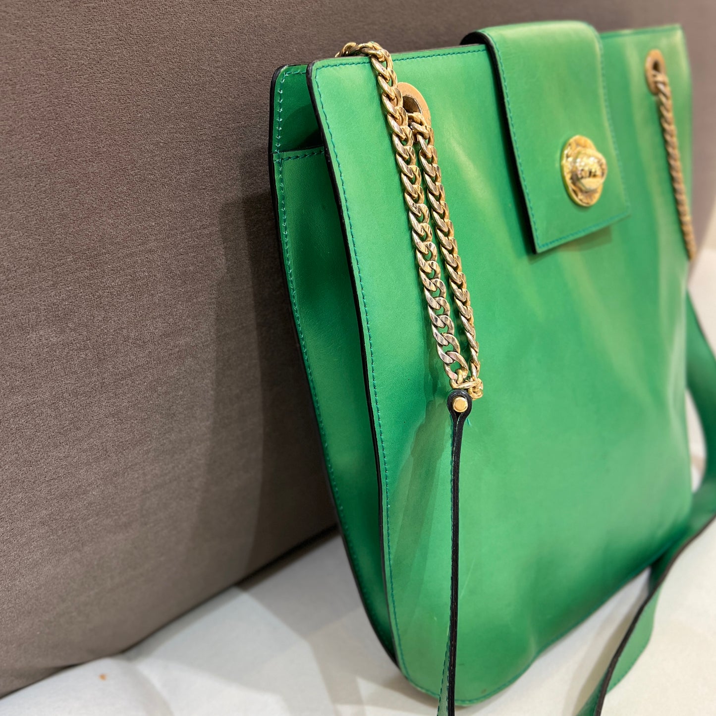 Broken - Celine Star Ball Leather Shoulder Bag In Light Green Color