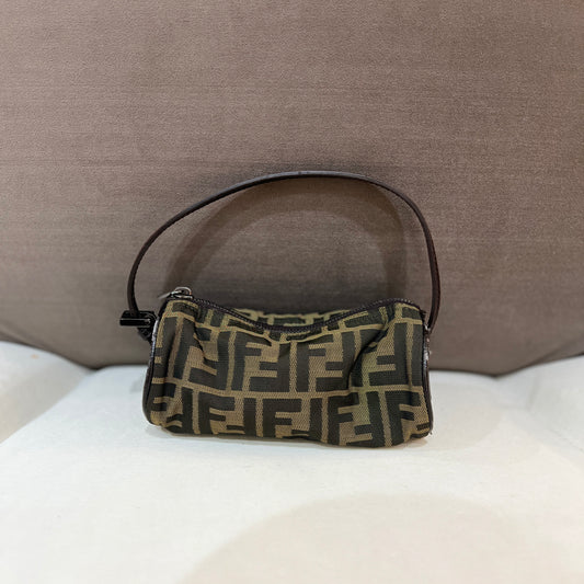 Fendi Zucca Pouch With Adjustable Leather Strap