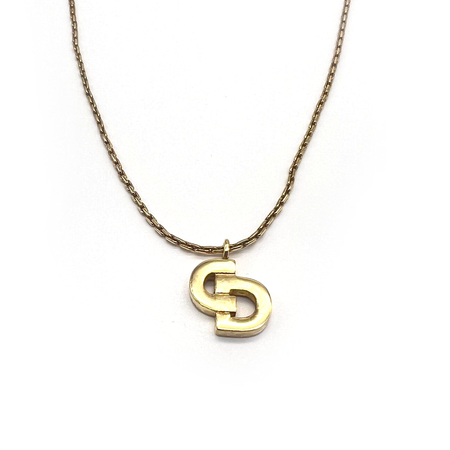 Christian Dior Vintage Golden CD Logo Necklace