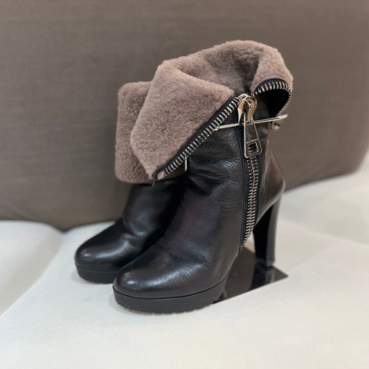 Armani Black Leather Boots