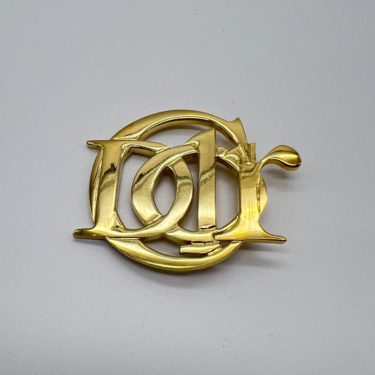 Christian Dior Vintage Golden Dior Logo Brooch