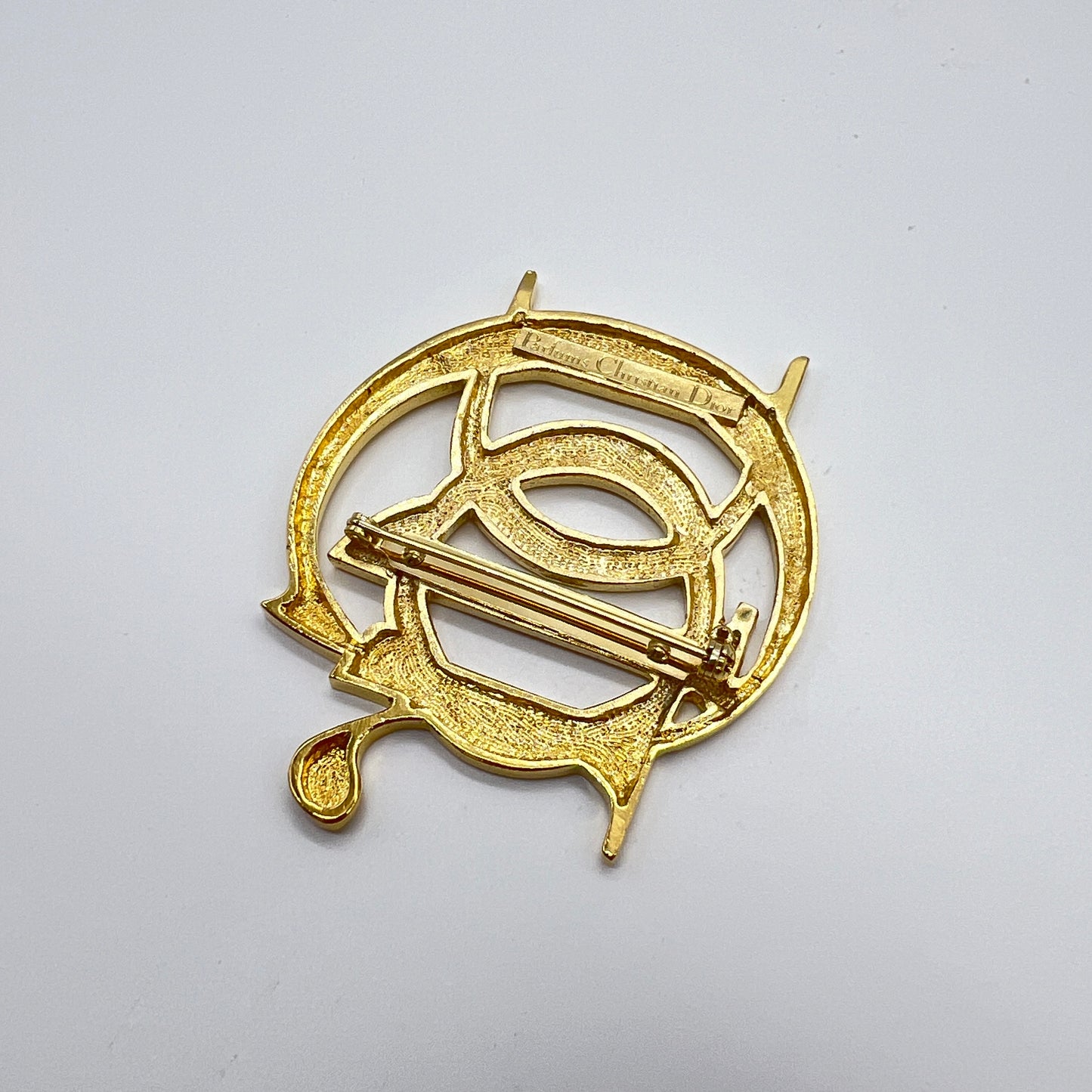 Christian Dior Vintage Golden Dior Logo Brooch