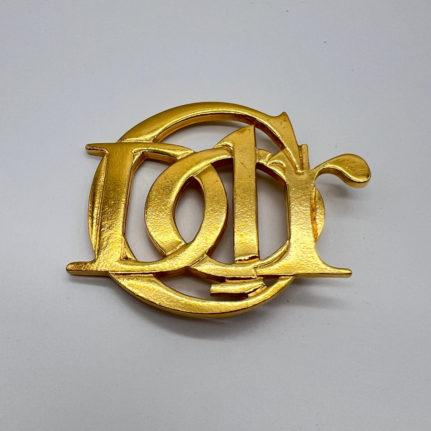 Christian Dior Vintage Golden Dior Logo Brooch