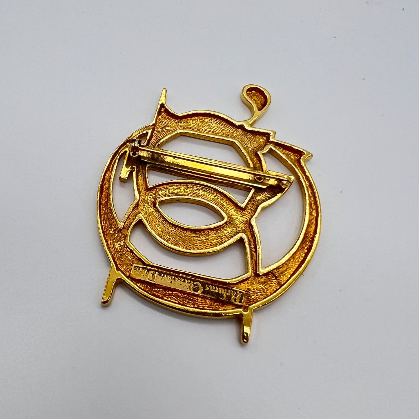 Christian Dior Vintage Golden Dior Logo Brooch