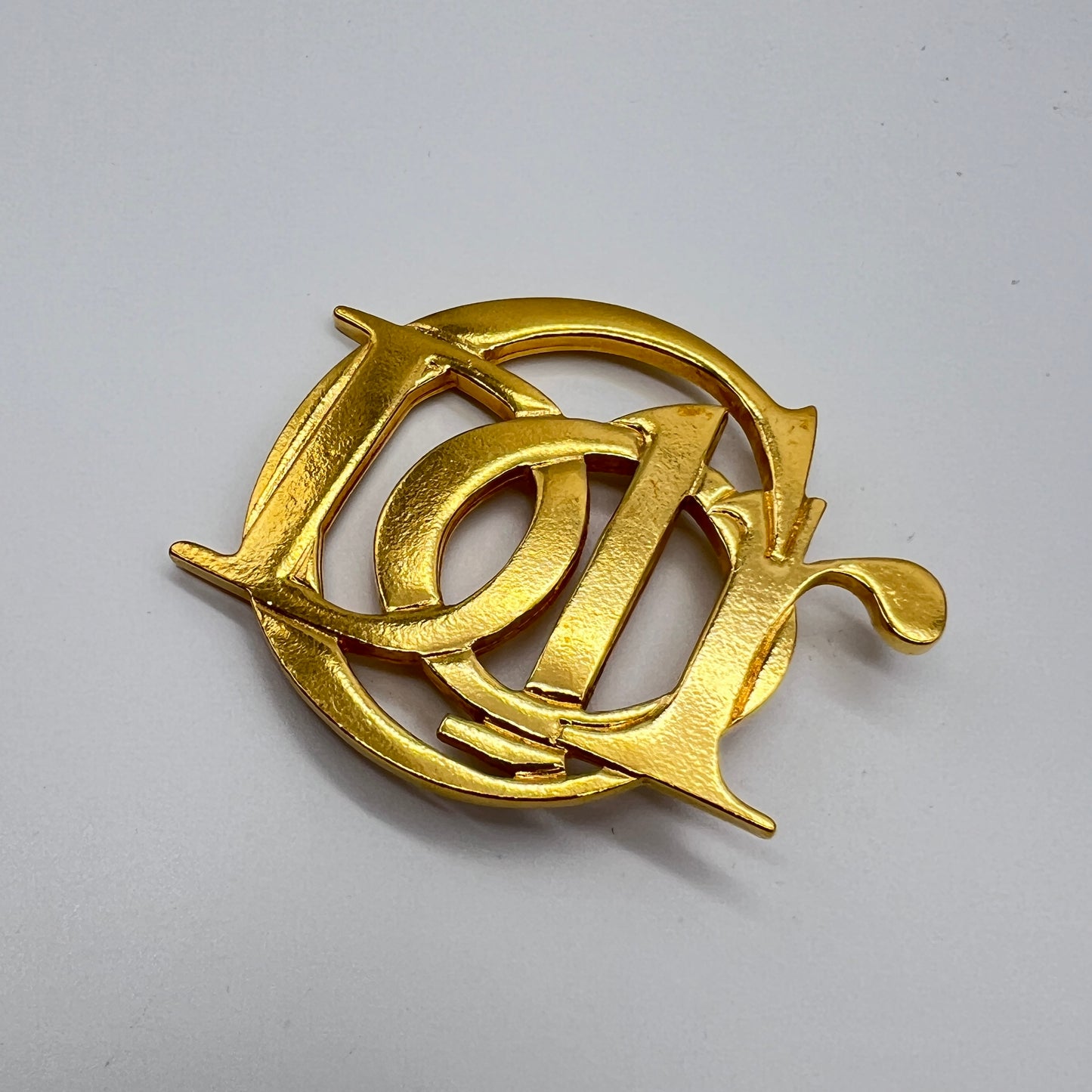 Christian Dior Vintage Golden Dior Logo Brooch