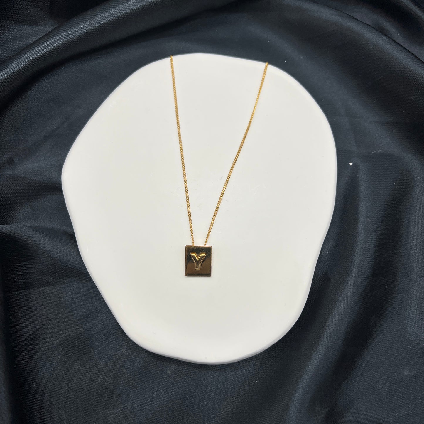 Celine Initial Y Gold Plate Necklace