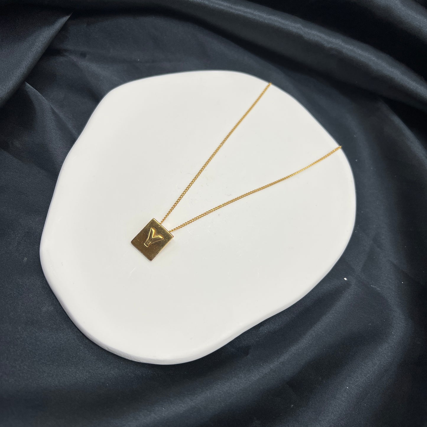 Celine Initial Y Gold Plate Necklace