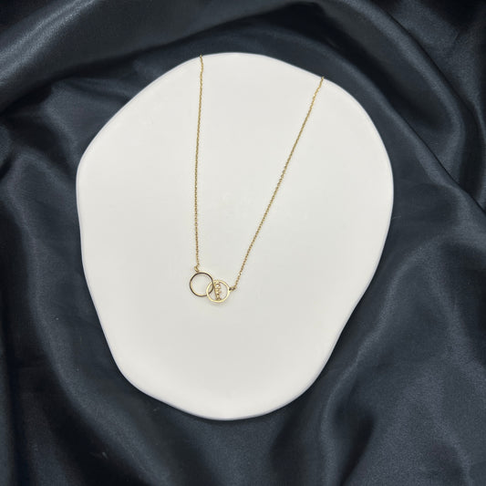 Chloe Two Circle Necklace In Gold Color