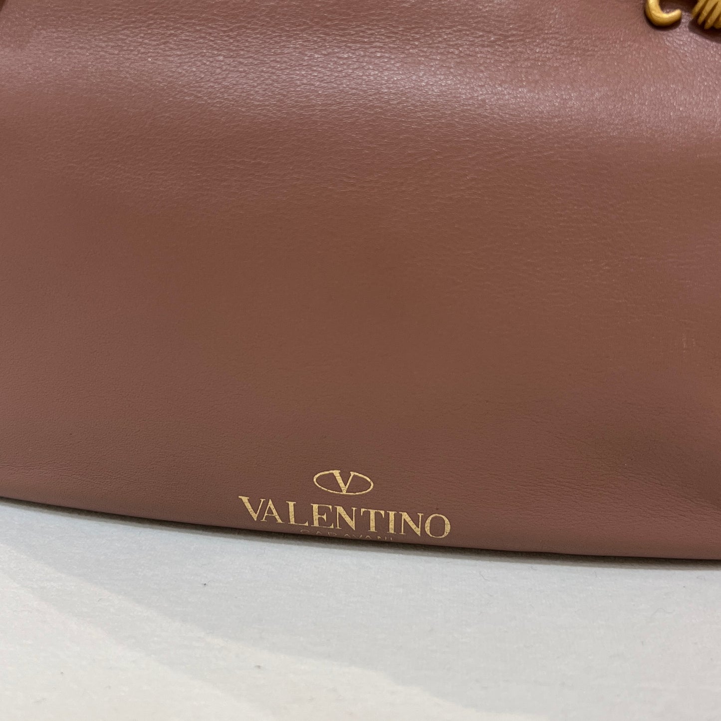 Valentino Gold Monkey Buckle Leather Tote Bag