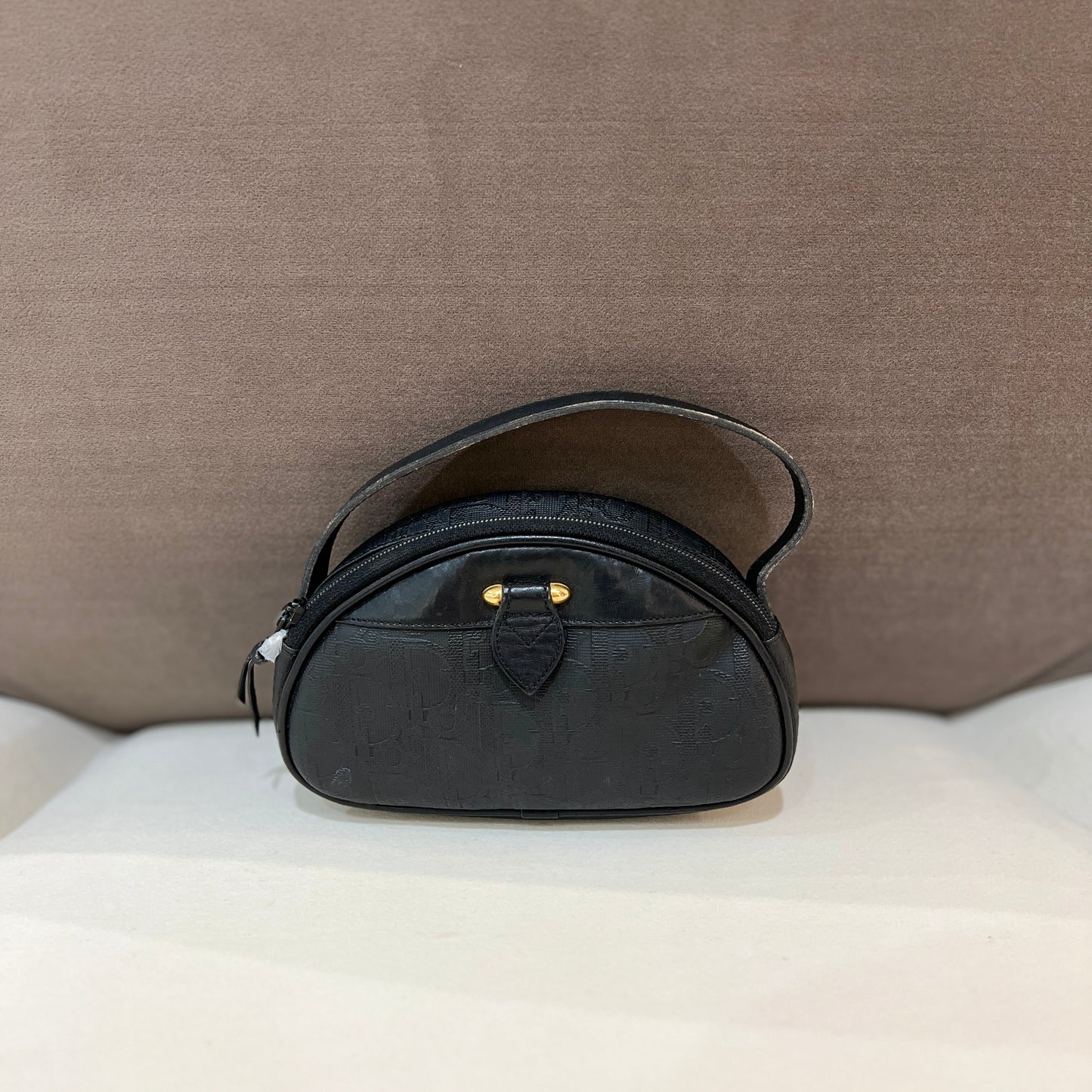 Christian Dior Monogram Mini Pouch In Black Color