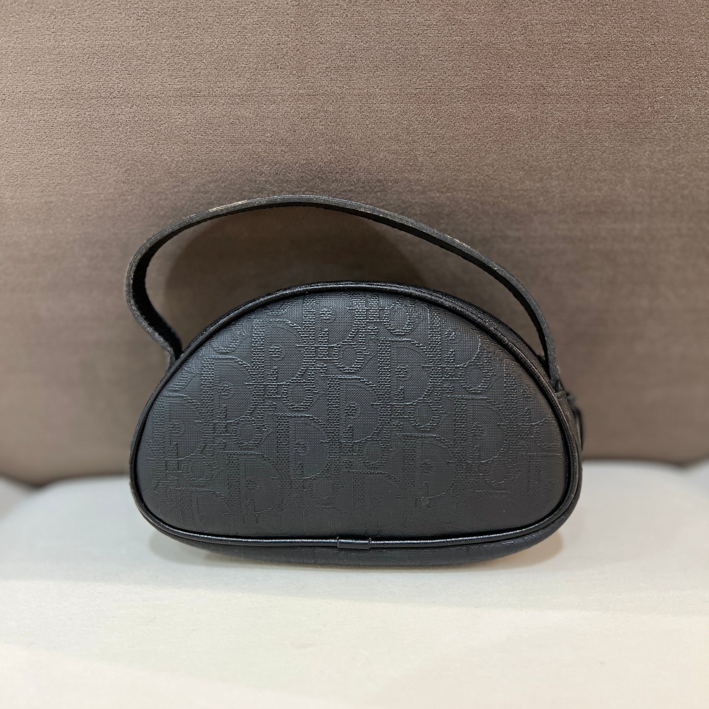 Christian Dior Monogram Mini Pouch In Black Color