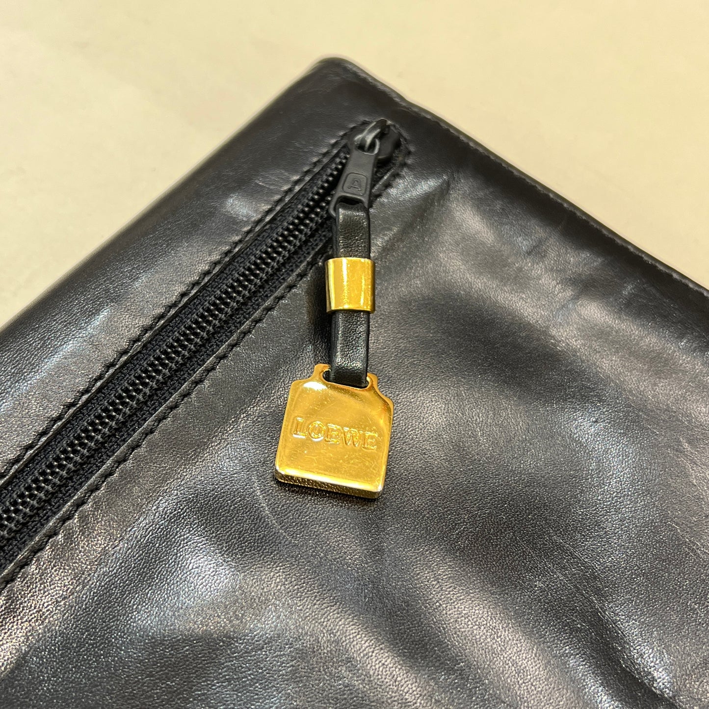 Loewe Black Leather Clutch Bag