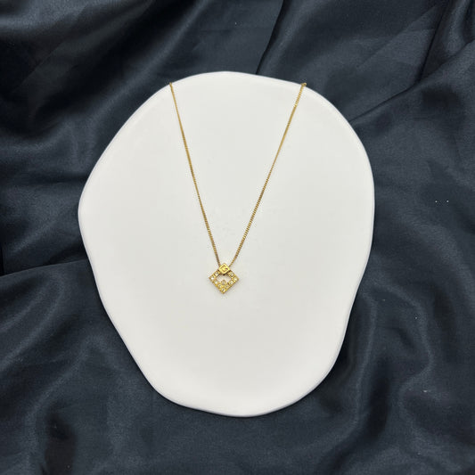 Givenchy G Logo Square Golden Necklace