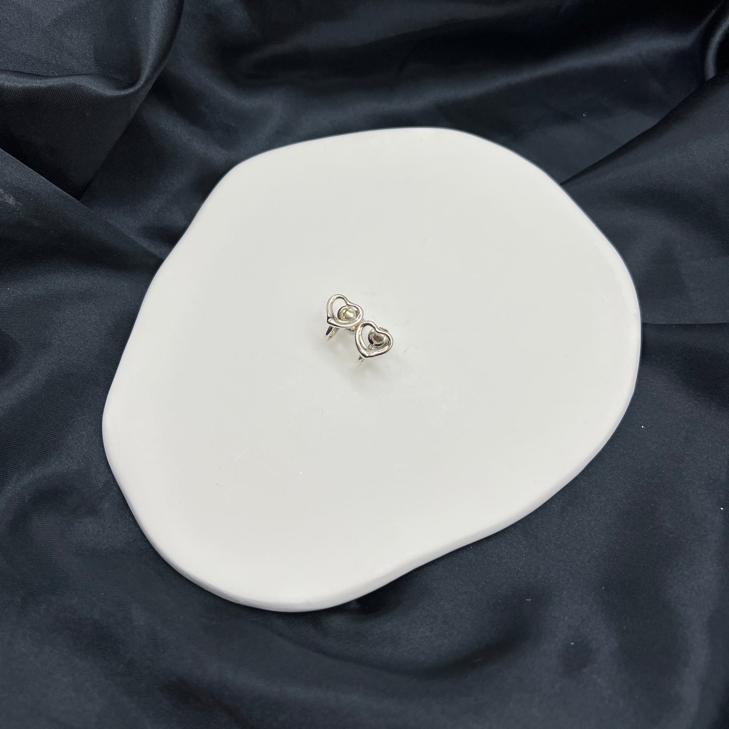 Tiffany & Co. 蒂芙尼中古Open Heart 925 銀夾式耳環