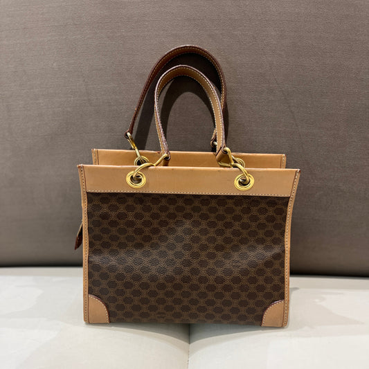 Celine Monogram Brown Color Leather Handbag