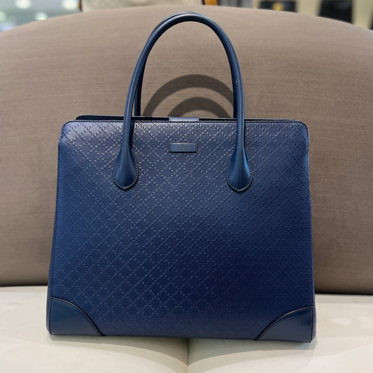 Gucci Navy Bright Diamante Leather Tote Bag