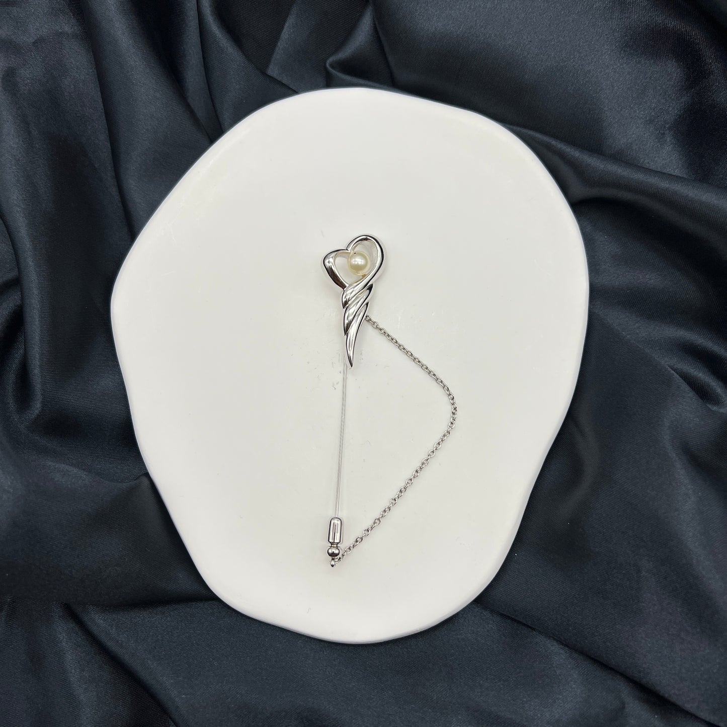 Tasaki Pearl & Silver Brooch