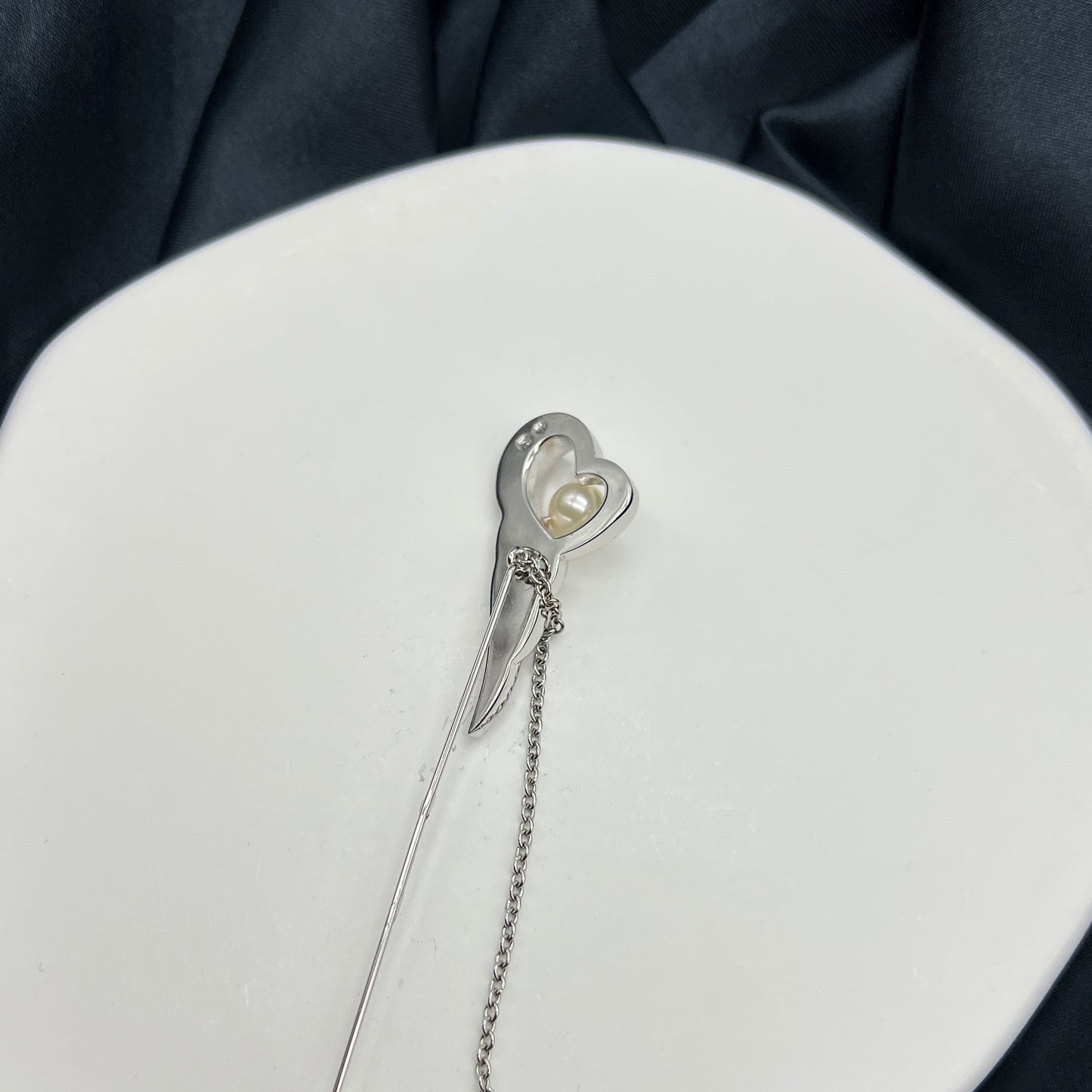 Tasaki Pearl & Silver Brooch