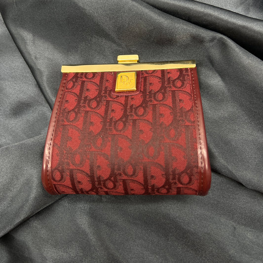 Christian Dior 迪奥中古Trotter 錢包酒紅色零錢包