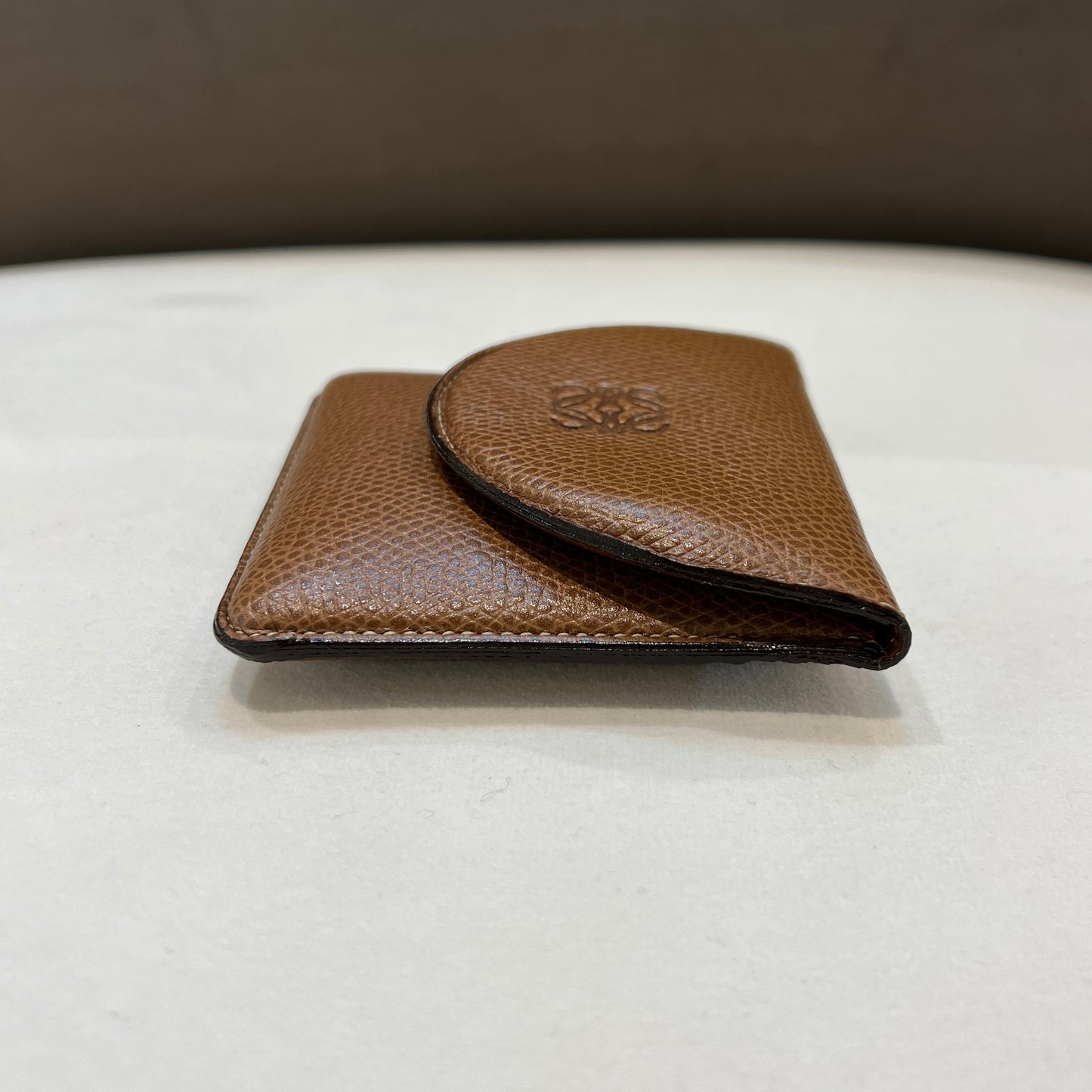 Loewe Anagram Leather Coin Case With Brown Color